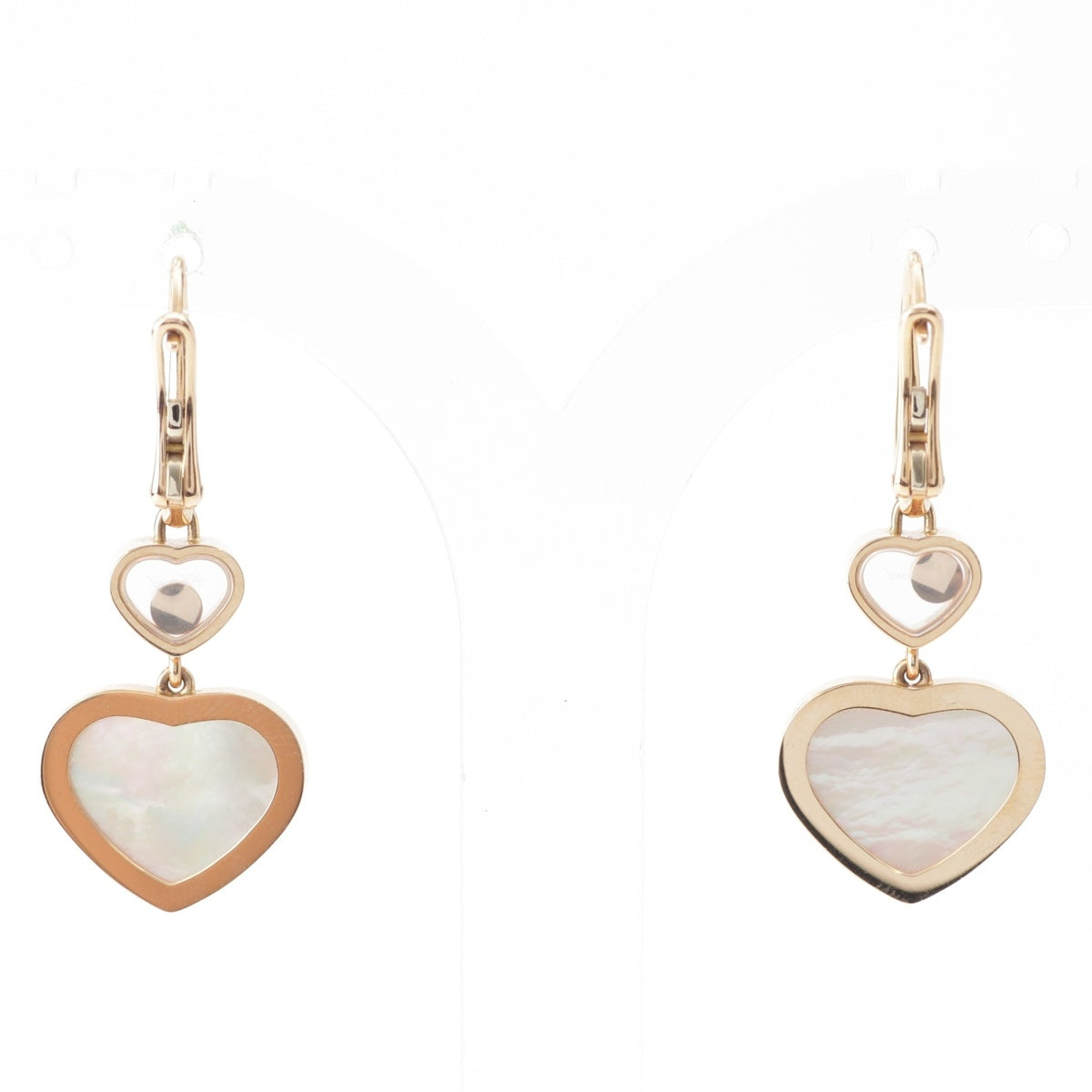 Chopard 750YG Happy diamond heart Pierce Jewelry for both ears 750 837482-5310 Mother of 6.5g