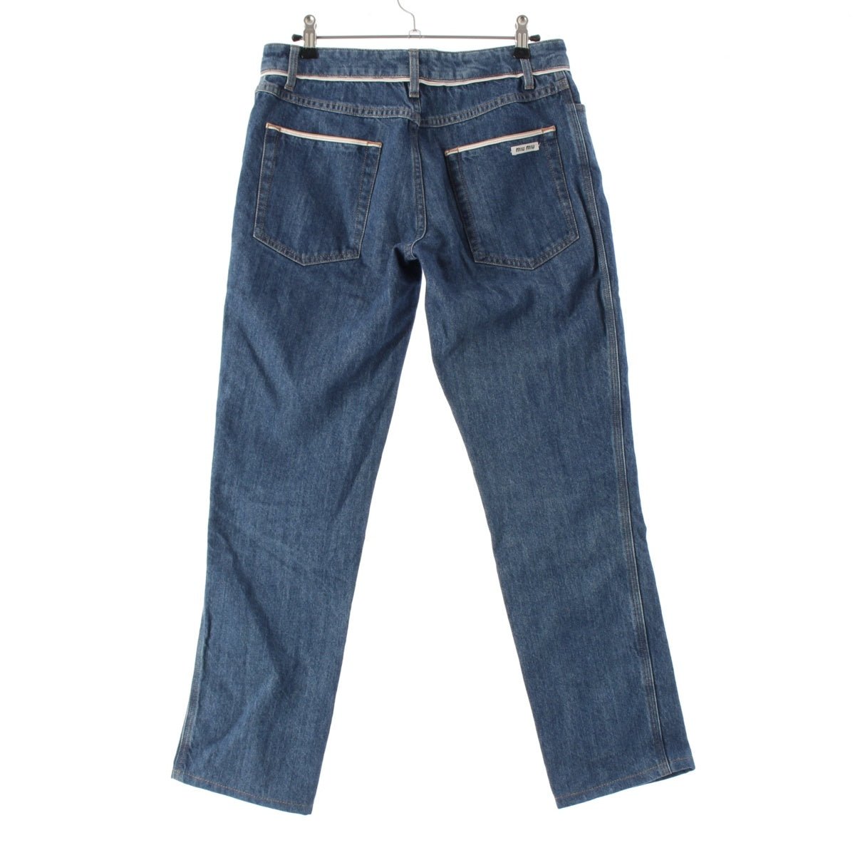 MIUMIU Logo denim Pants Bottoms GWP231 Indigo 25