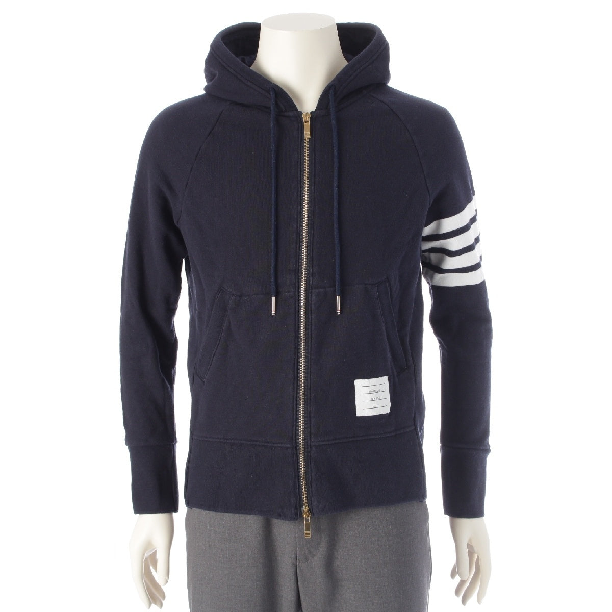 THOM BROWNE 4bar cotton Zip-up hood Parker Blouson Outerwear Tops MJT022H-00535461 Navy 3