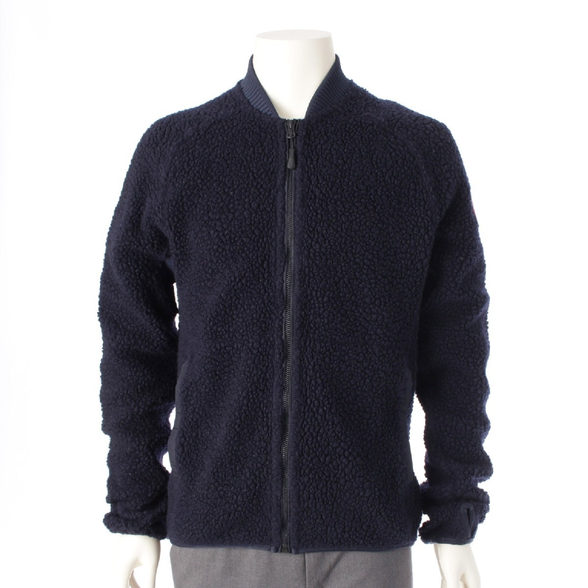 CANADA GOOSE Wool Boa Logo embroidery Blouson Fleece Jackets Outerwear Tops 6998M Navy M/M