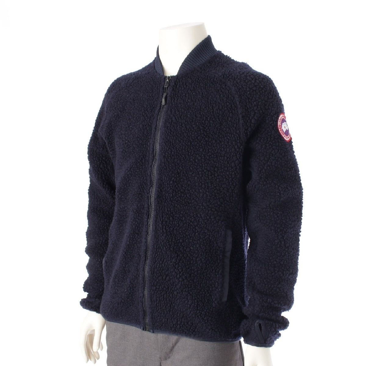 CANADA GOOSE Wool Boa Logo embroidery Blouson Fleece Jackets Outerwear Tops 6998M Navy M/M