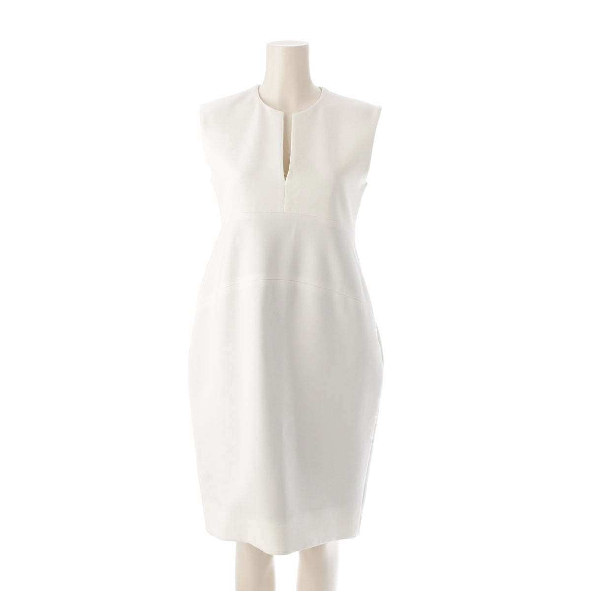 YOKO CHAN Rayon Sleeveless cocoon one piece dress YCSD-118-293 white 36