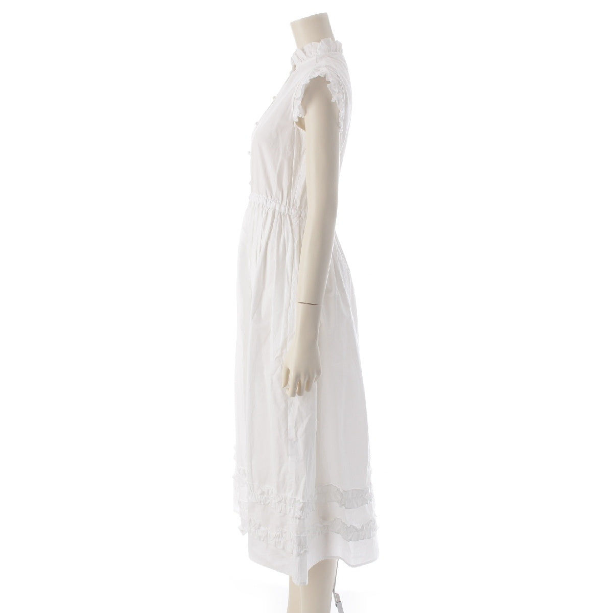 SEVEN TEN by miho kawahito cotton Frilled Cotton one piece dress 2S506 white S