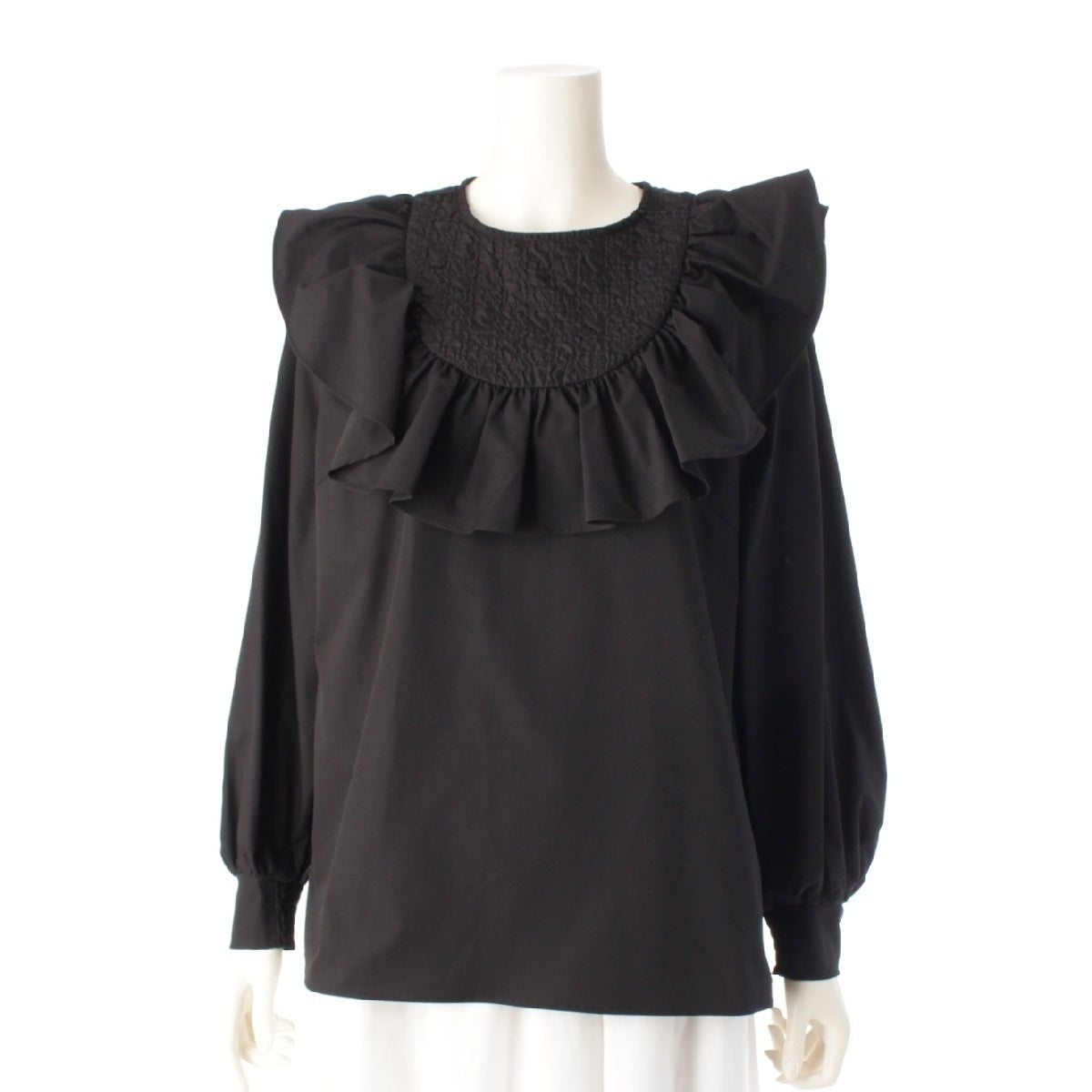 HYEON baby frill long sleeve blouse tops HY23AWBL black F