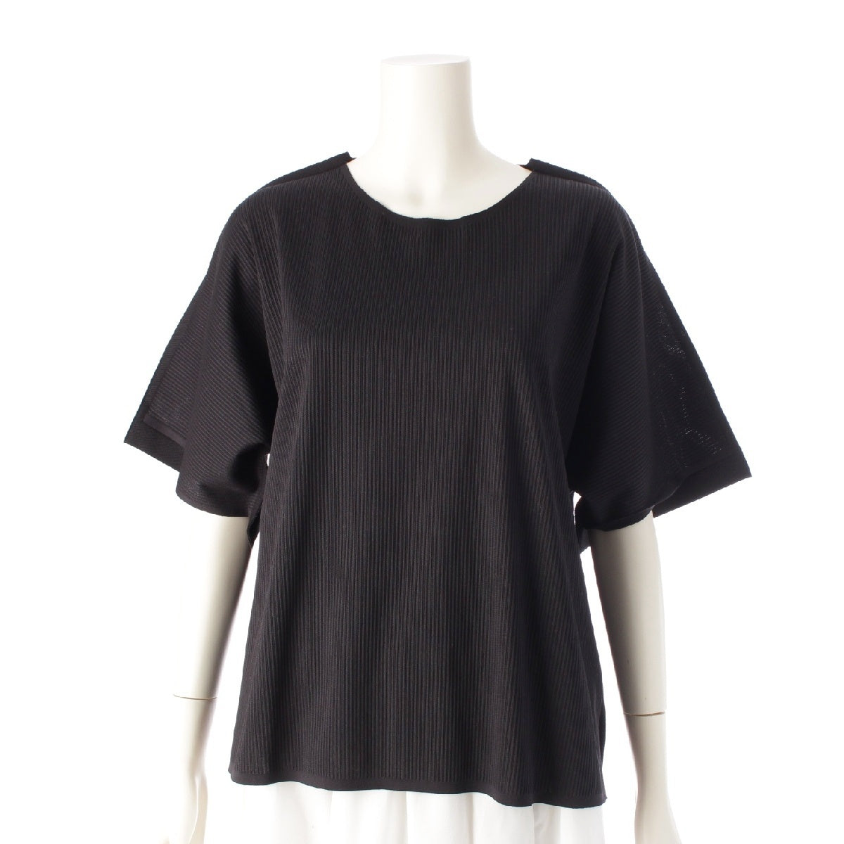 PLEATS PLEASE ISSEY  Polyester nylon Tops round neck Cut Short sleeve PP41KK641 black