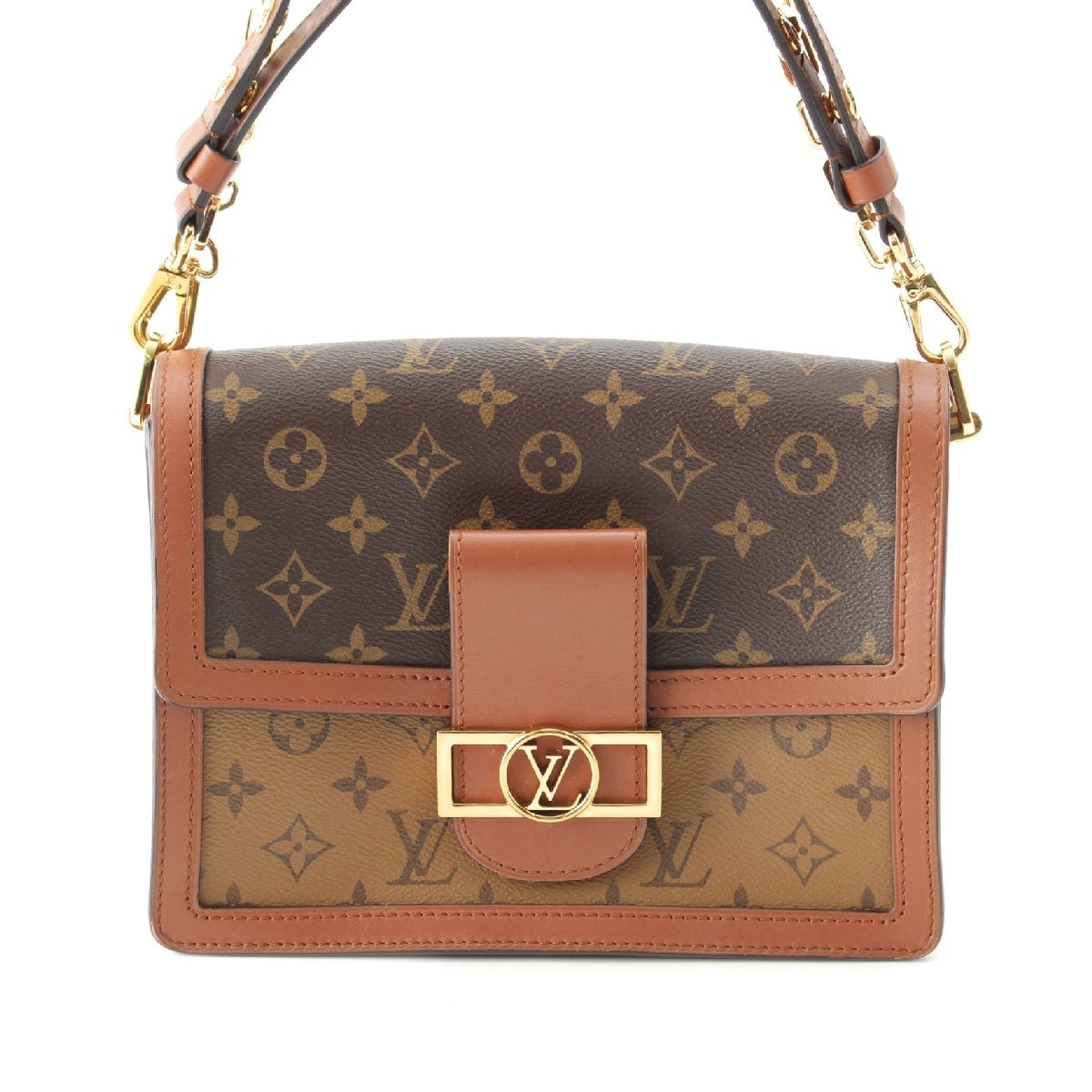 LOUIS VUITTON Monogram reverse Dauphine MM 2WAY Chain Shoulder Bag Cross body M45958 Brown