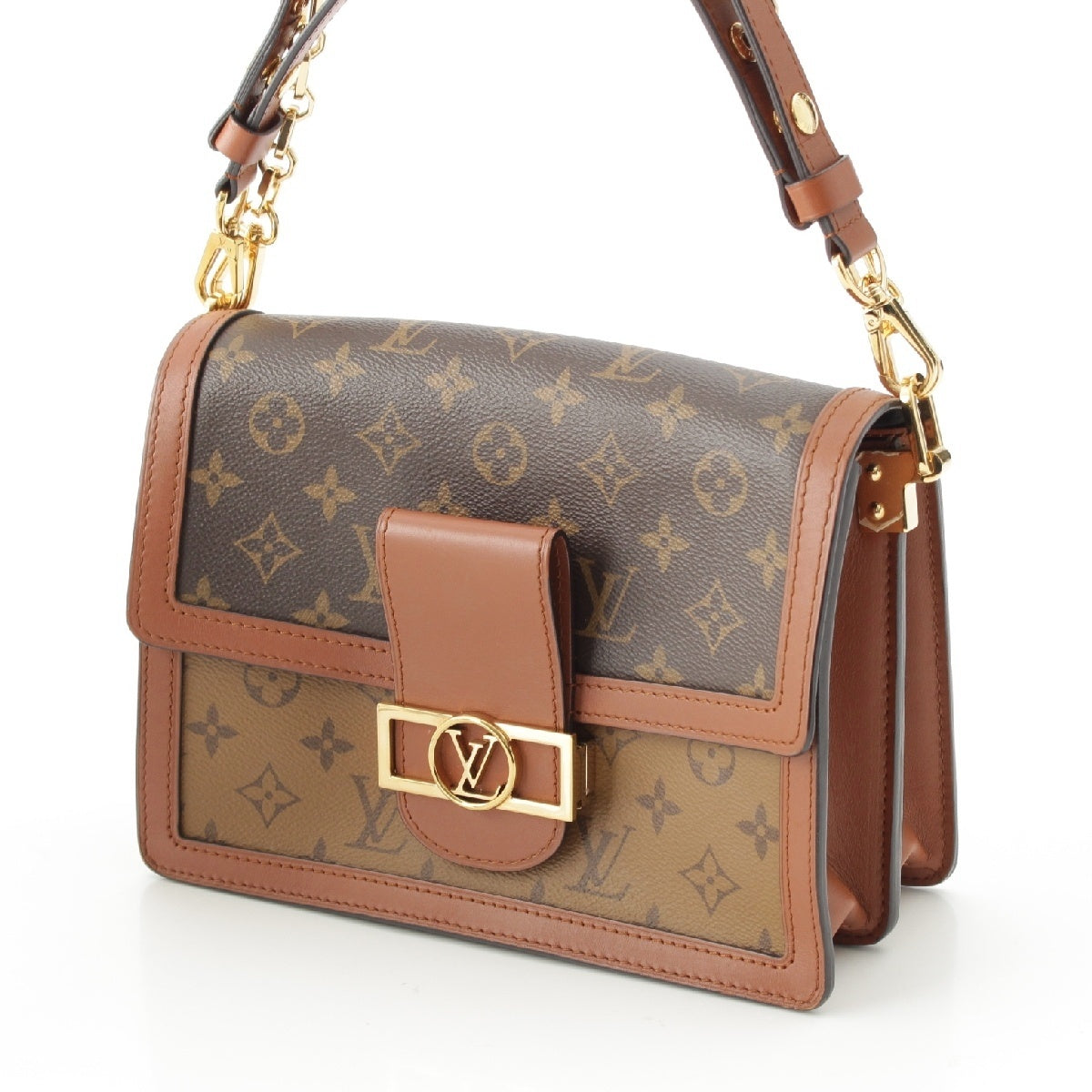 LOUIS VUITTON Monogram reverse Dauphine MM 2WAY Chain Shoulder Bag Cross body M45958 Brown