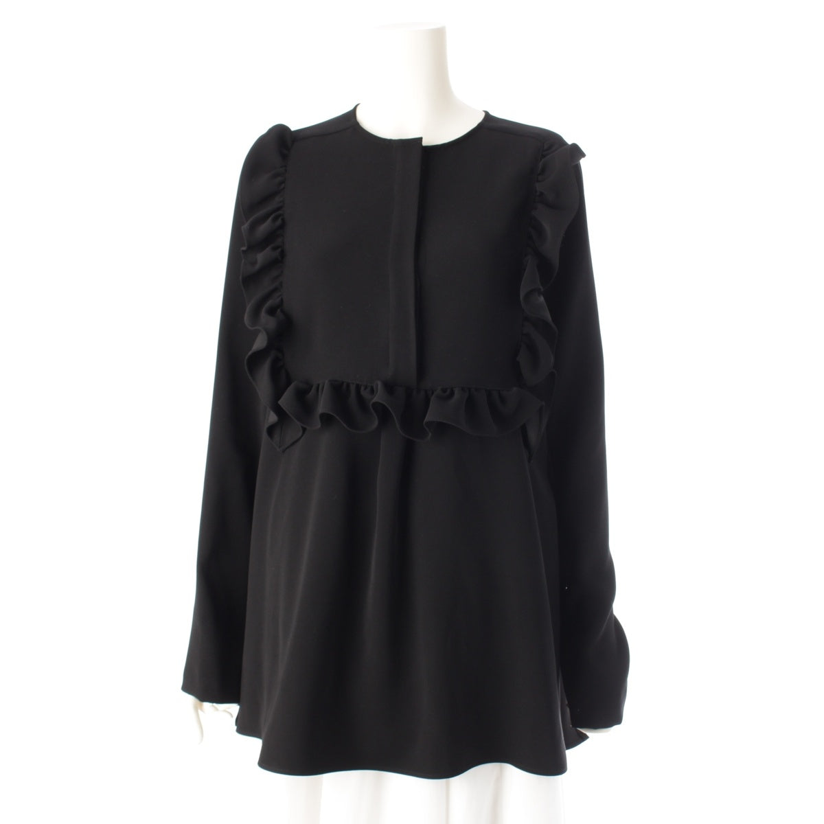 YOKO CHAN 22 years polyester Long sleeves Ruffle trim Long sleeves blouse tops YCB-422-338 black 40