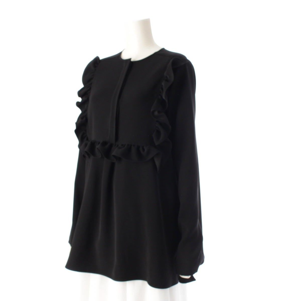 YOKO CHAN 22 years polyester Long sleeves Ruffle trim Long sleeves blouse tops YCB-422-338 black 40