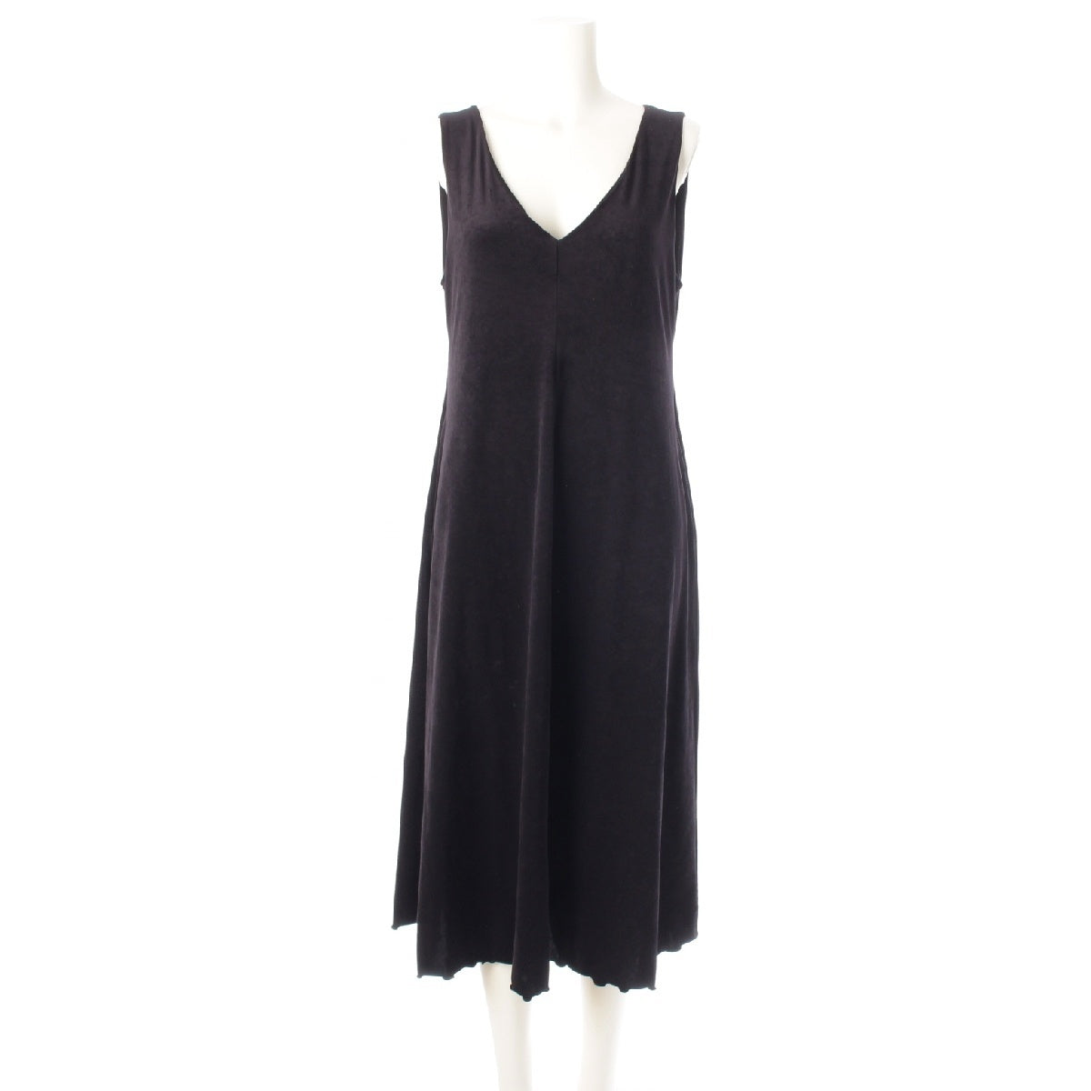 DAISY LIN Velour Rayon Sweet Summer Memory Sleeveless Long one piece dress 06186 black 42