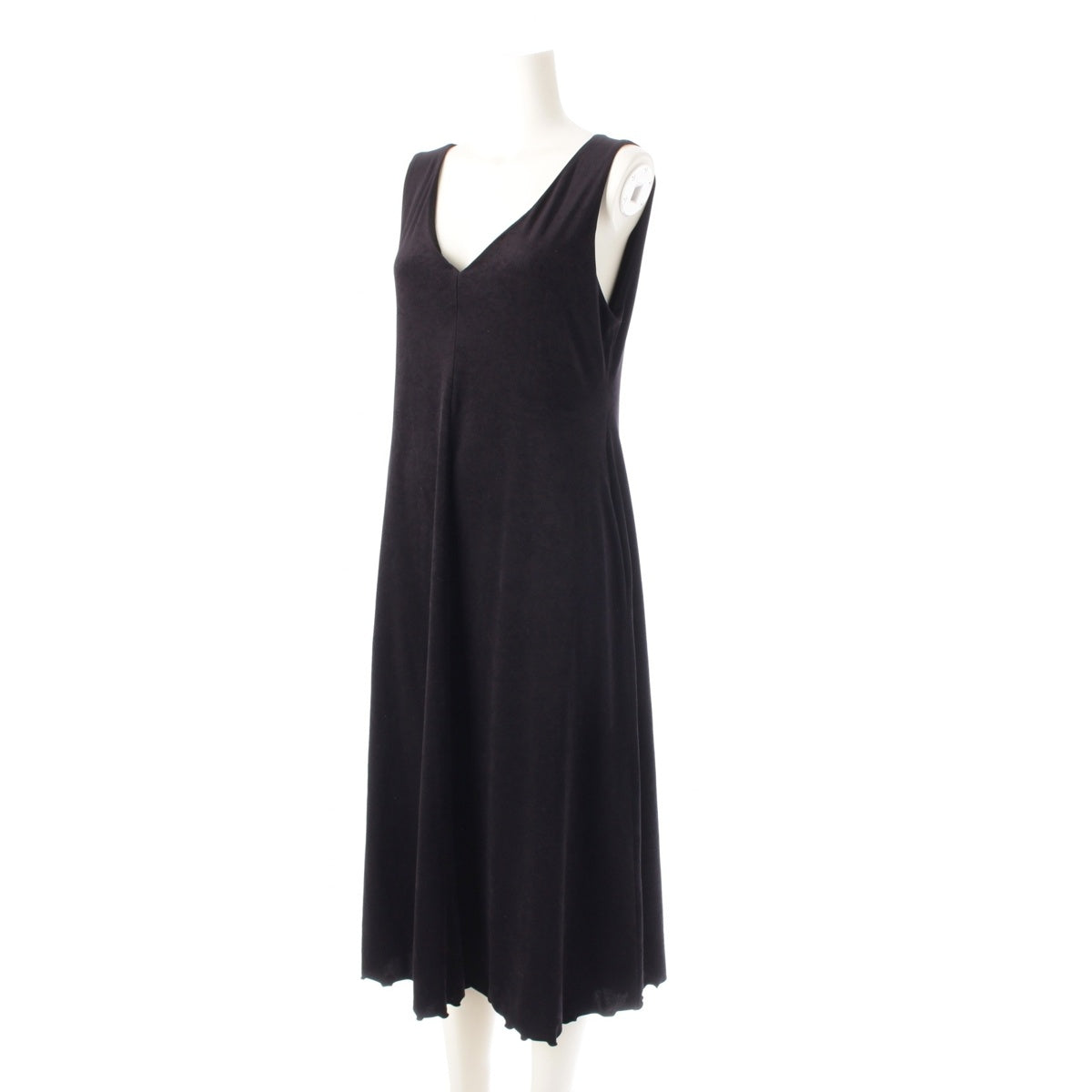 DAISY LIN Velour Rayon Sweet Summer Memory Sleeveless Long one piece dress 06186 black 42