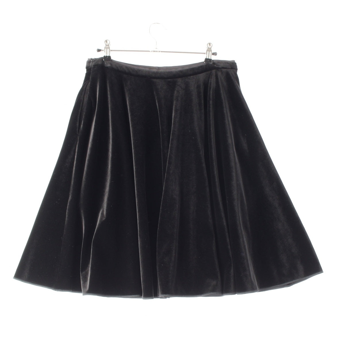 FOXEY NEW YORK Velvet Noir Velor Flare Drape skirt Bottoms 40454 black 42