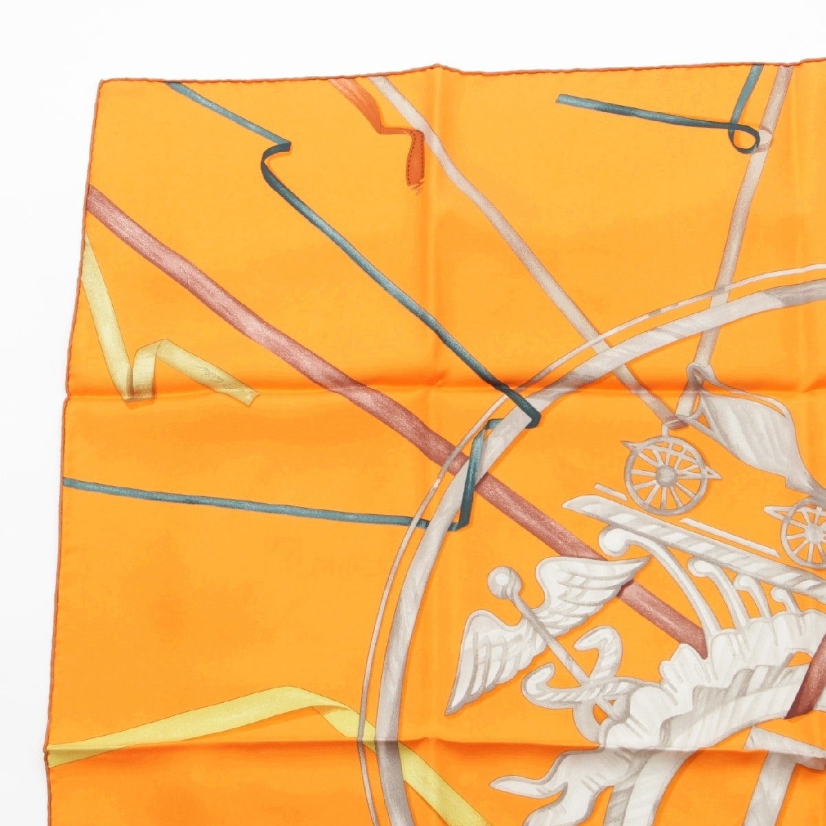 HERMES silk Kare 90 ATTRAPE TES REVES Catch your dream scarf Orange