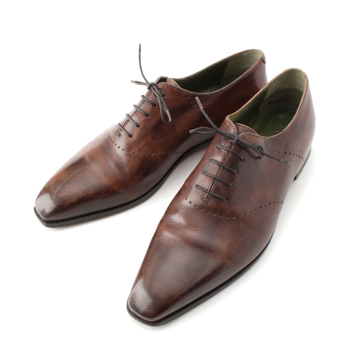 Berluti Business shoes with perforated design, 5 eyelets, patina Dress shoes Brown 9