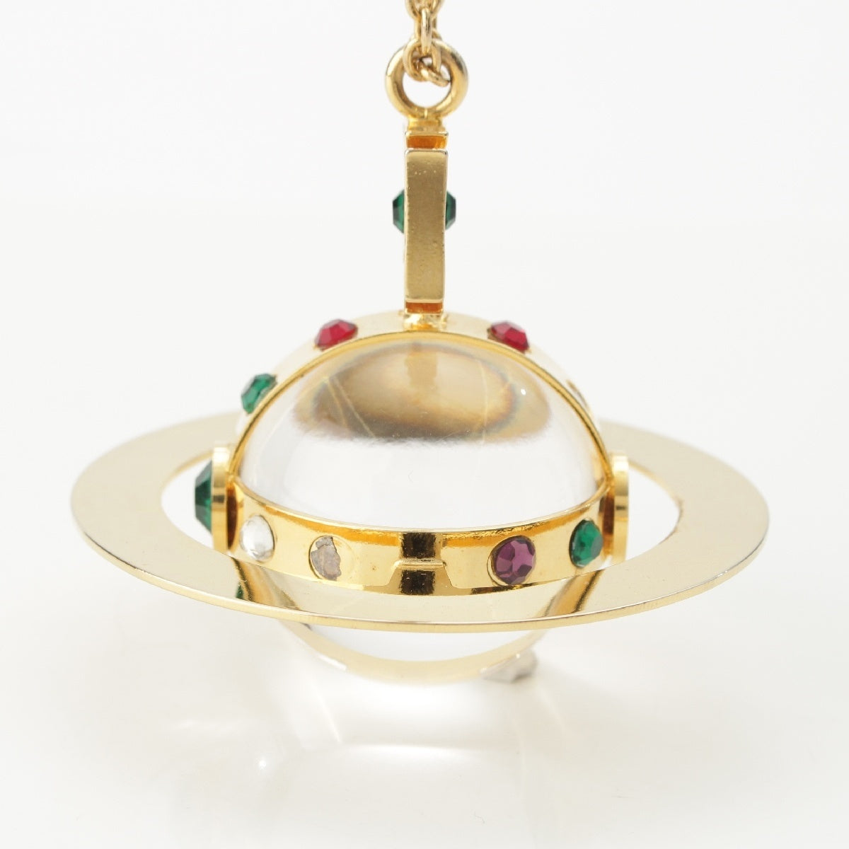 Vivienne Westwood 80s-90s Giant Orb Vintage early model red box zirconia colored stone Necklace Pendant accessories gold