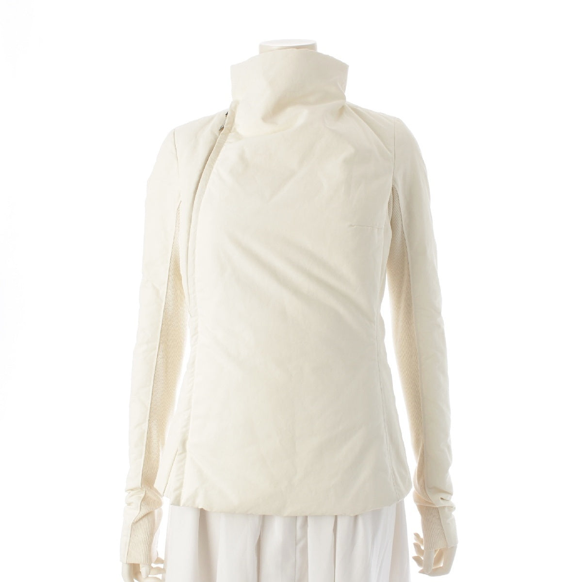 Rick Owens zipped turtle zip up turtleneck Blouson Tops outer RP13F07052 Milk White 40