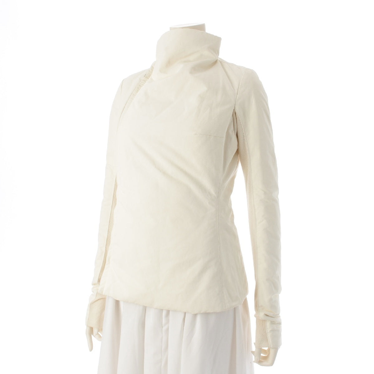 Rick Owens zipped turtle zip up turtleneck Blouson Tops outer RP13F07052 Milk White 40