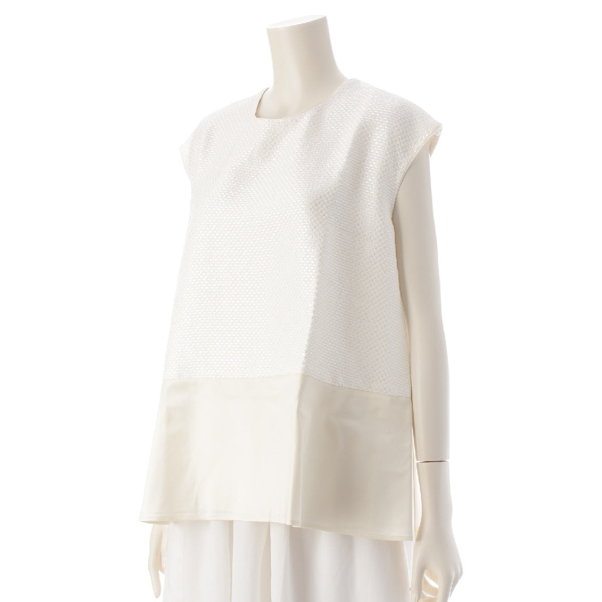 Drawer FALL1 silk Sequin Switch Sleeveless blouse Tops cut 6521-299-1247 white 36