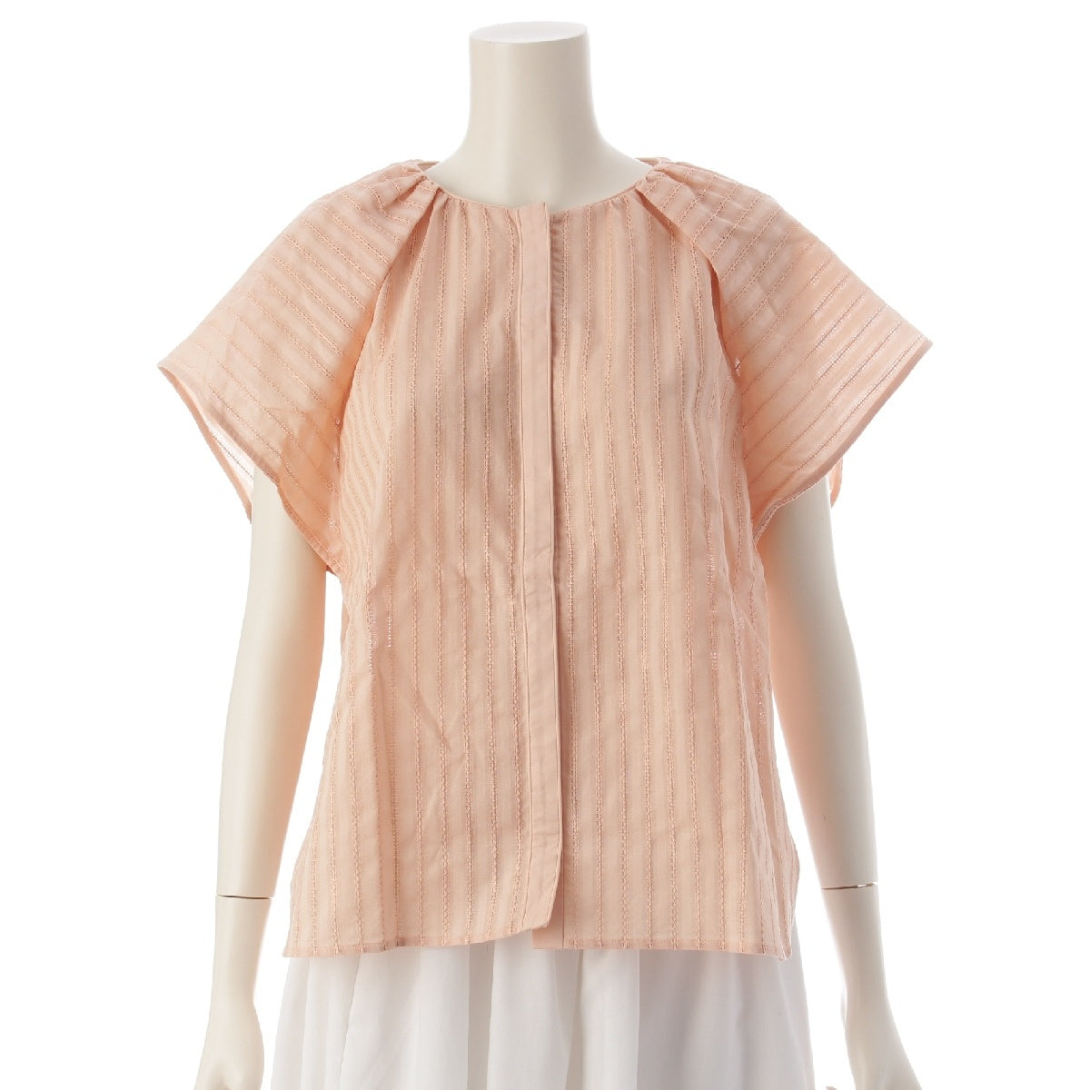 Drawer cotton Striped jacquard blouse tops 6521-299-1223 salmon pink