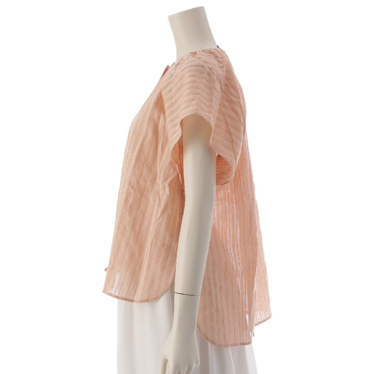 Drawer cotton Striped jacquard blouse tops 6521-299-1223 salmon pink