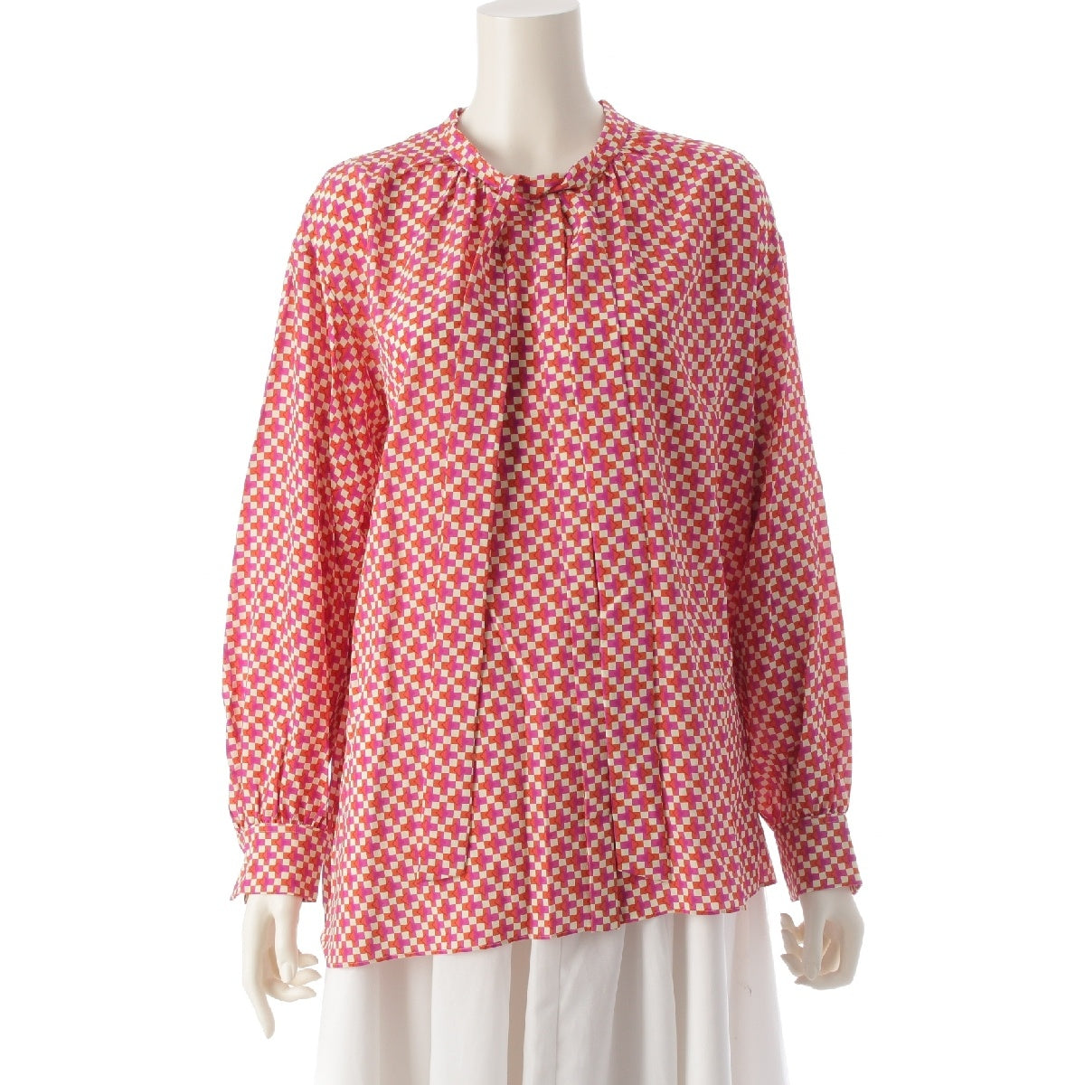 Drawer FALL2 Geometric print silk Thailand blouse All-over print long sleeve top 6521-299-1129 multicolor 36