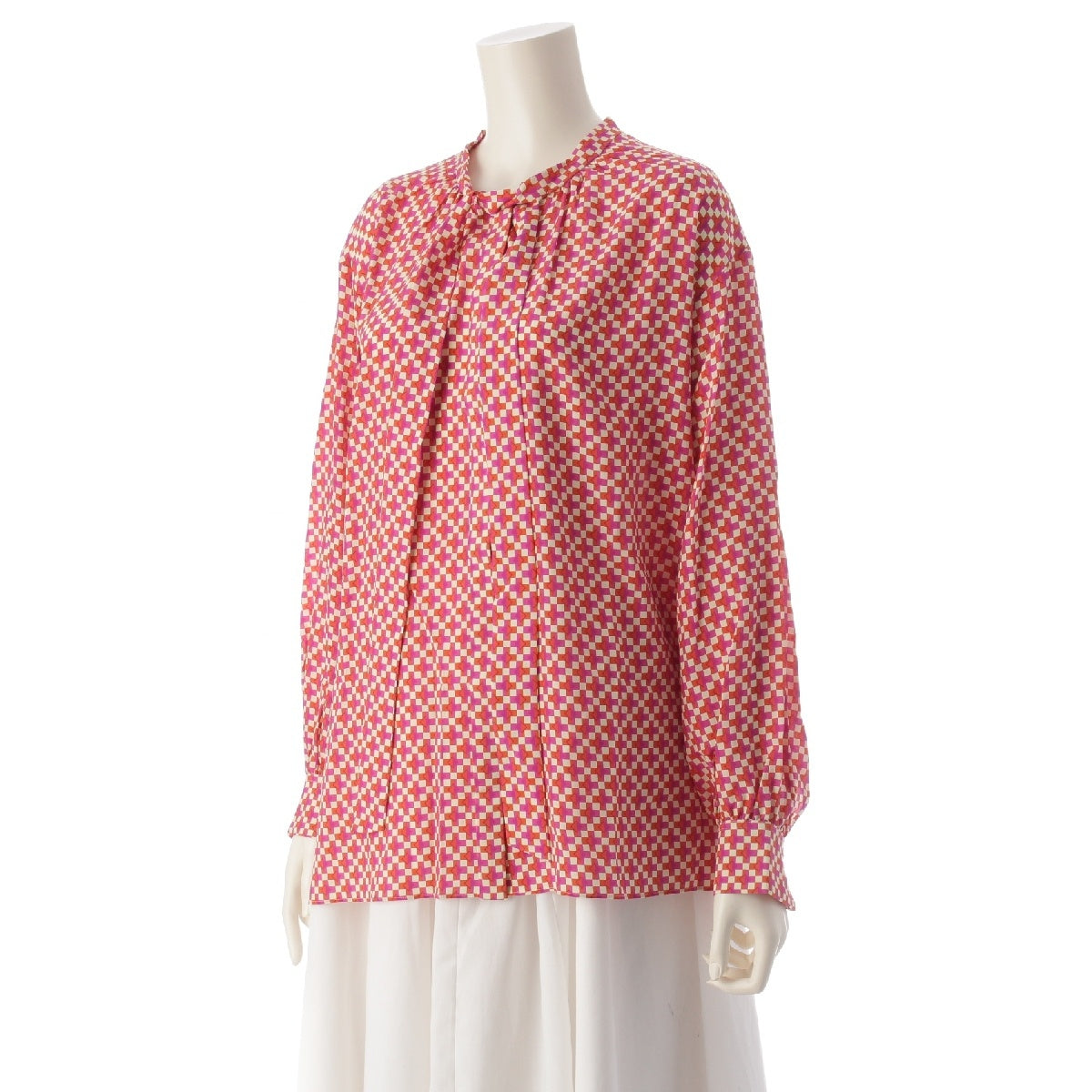 Drawer FALL2 Geometric print silk Thailand blouse All-over print long sleeve top 6521-299-1129 multicolor 36