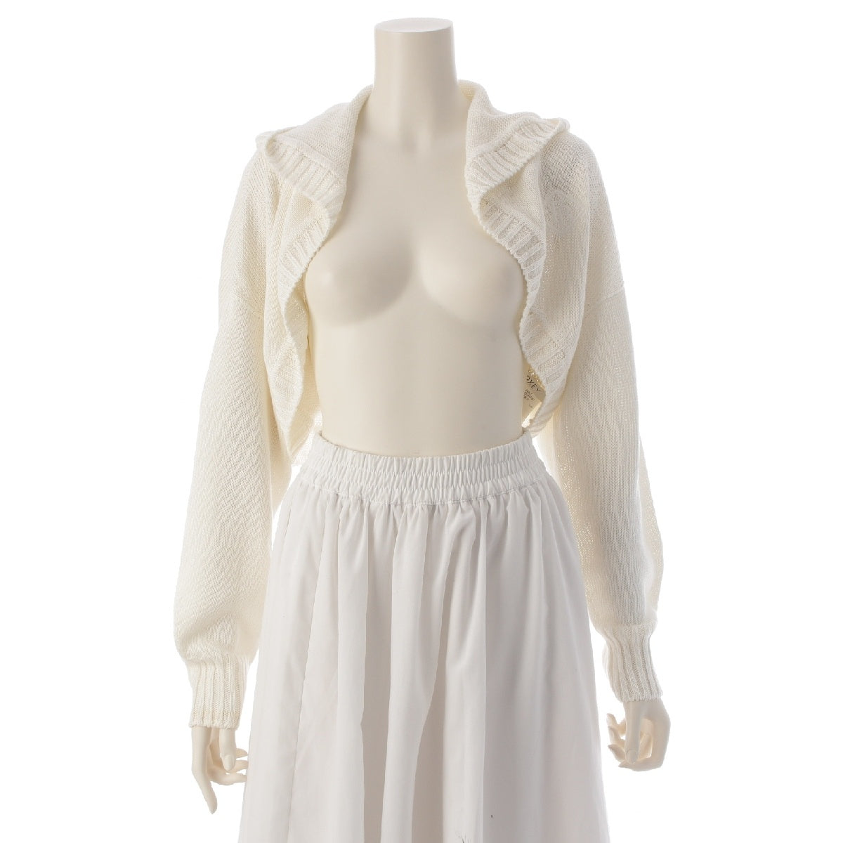 FOXEY 24 years linen Lauren Hooded cardigan Tops Bolero 44402 white