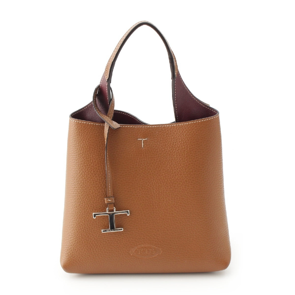 TOD’S leather Timeless Logo Mini 2WAY Handbag Brown