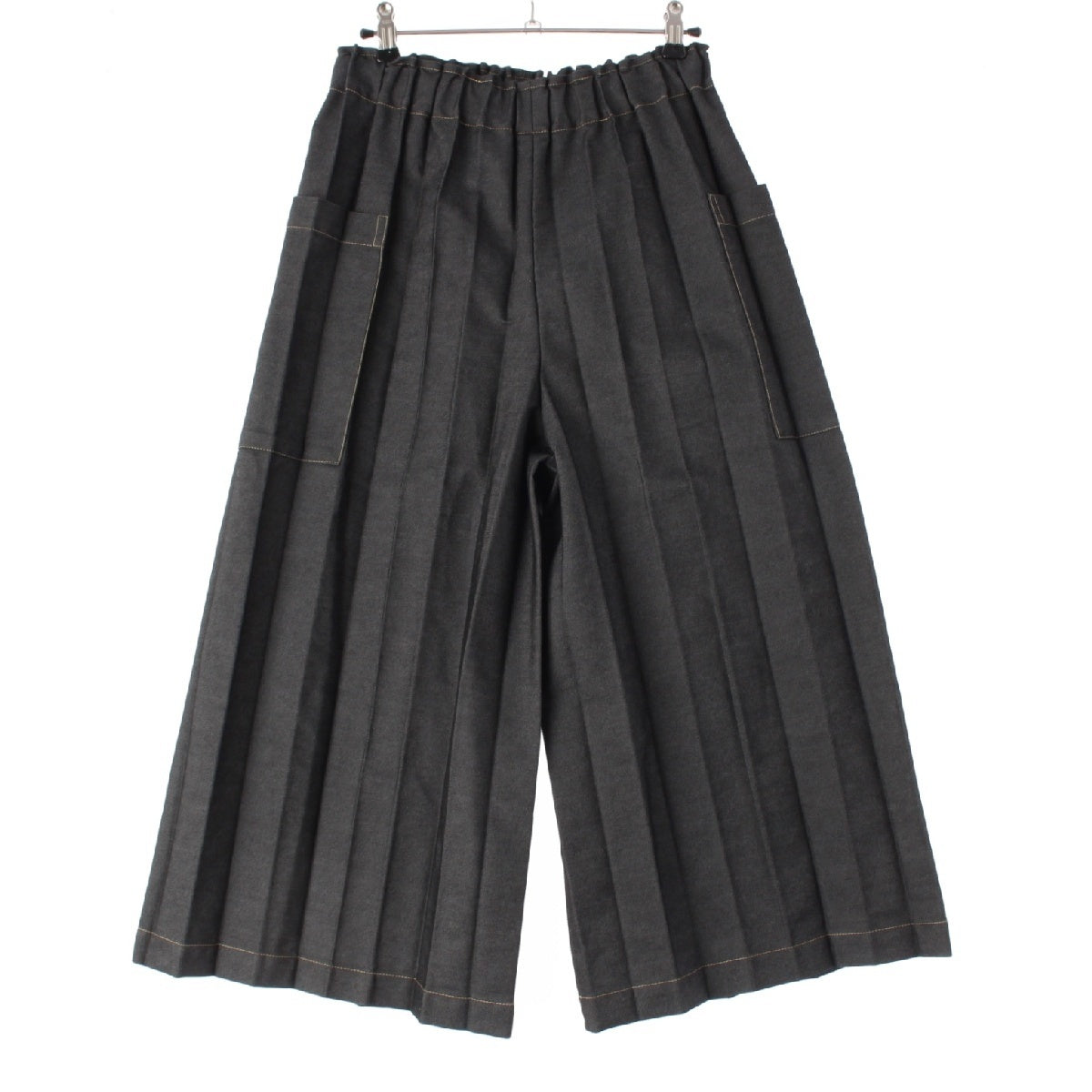 Issey Miyake Denim Wide Pleated Pants Bottoms MI14FF412 black -