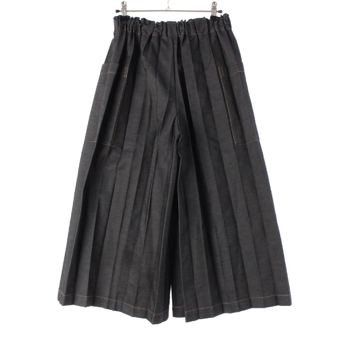 Issey Miyake Denim Wide Pleated Pants Bottoms MI14FF412 black -