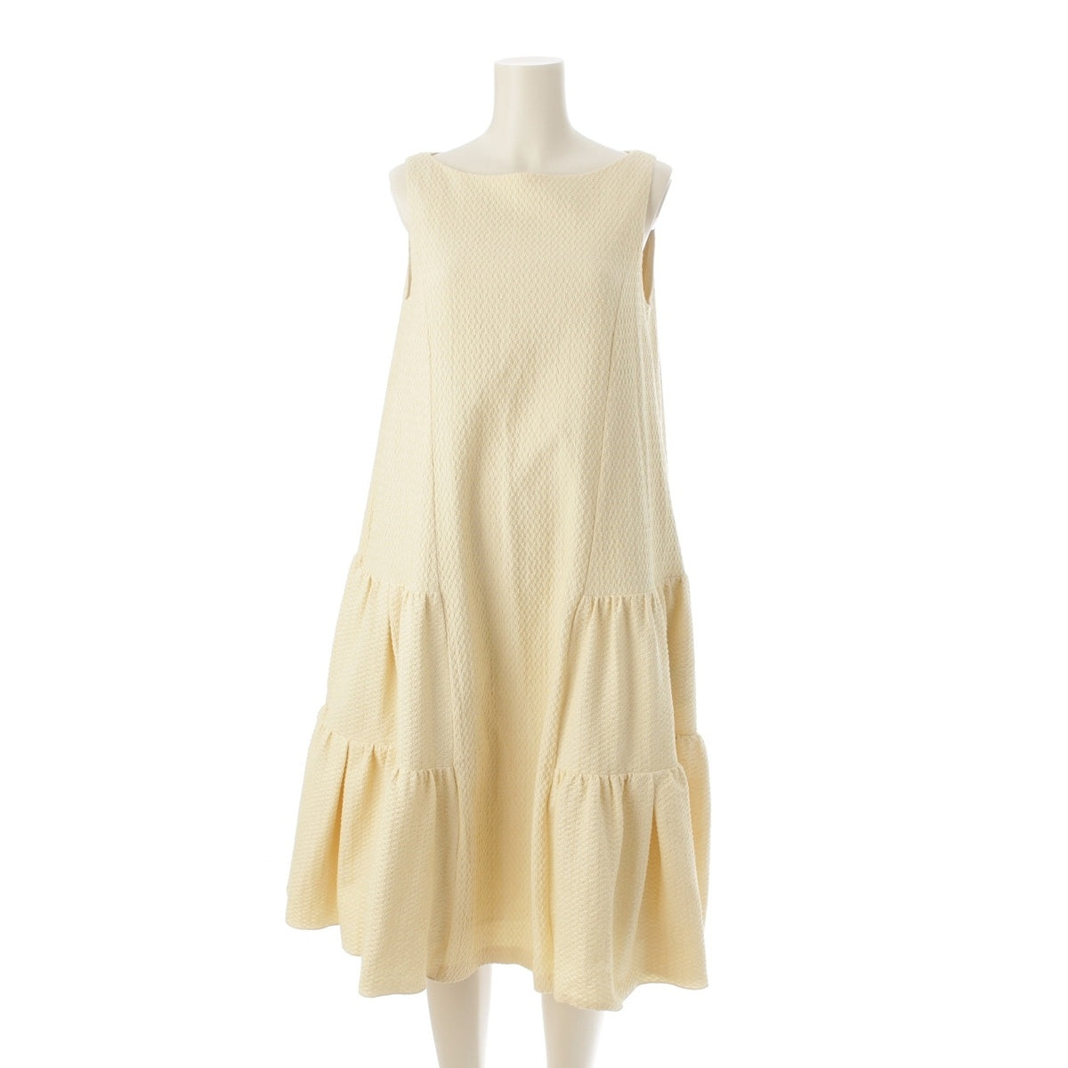 FOXEY 24 years cotton dress one piece No sleeve 44345 yellow 38