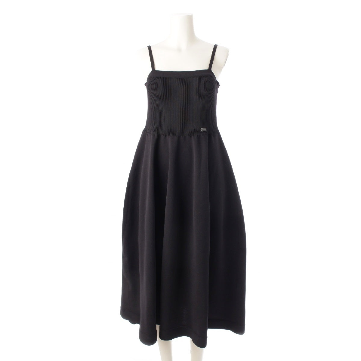 Rene 24 years knit Sleeveless Long Logo Metal one piece Dresses Skirts Bottoms Tops 6432120 Navy 38