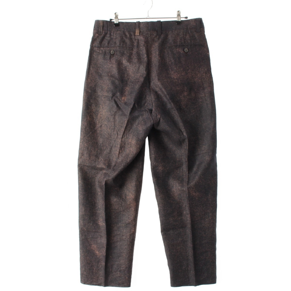 ISSEY MIYAKE MEN 96Stainless Steel linen Vintage uneven dyeing splatter Pants Slacks Bottoms ME61-FE144 black L