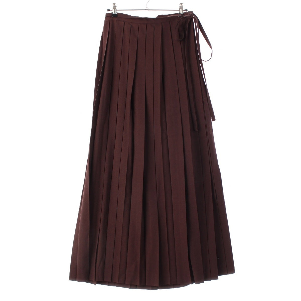 JEAN-PAUL GAULTIER wool Classic Rolled Pleated Long skirt Brown 40