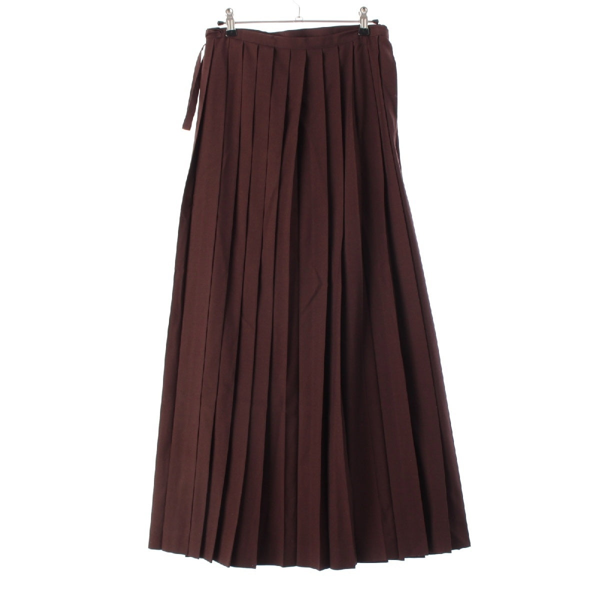 JEAN-PAUL GAULTIER wool Classic Rolled Pleated Long skirt Brown 40