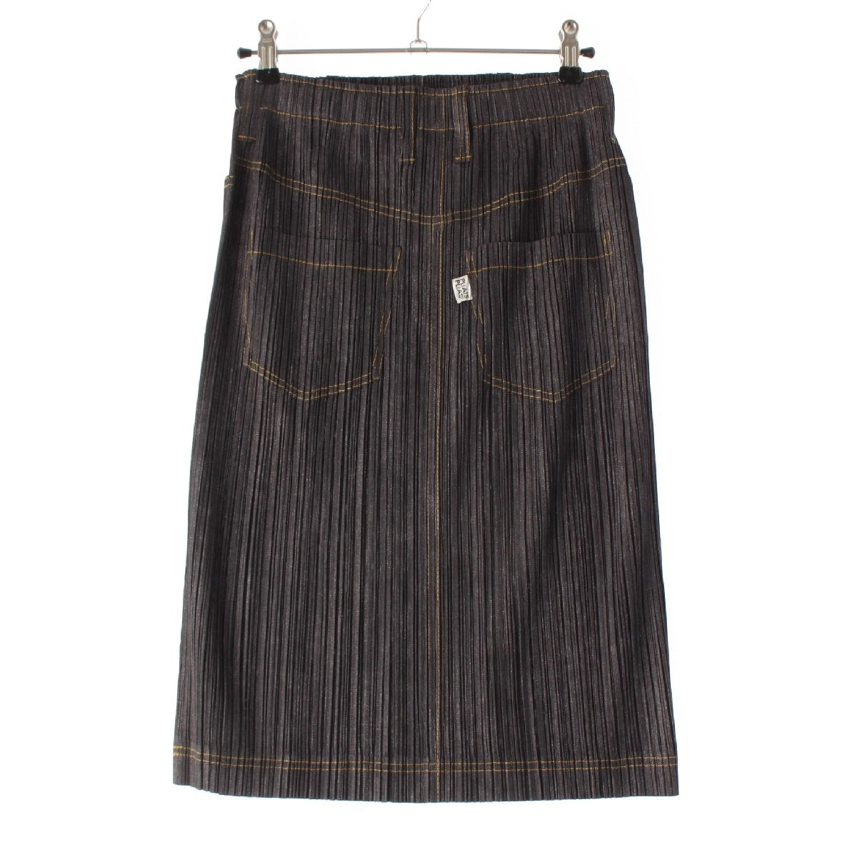 PLEATS PLEASE ISSEY  Denim Transfer Tight skirt PP75-JG021 indigo gray 3