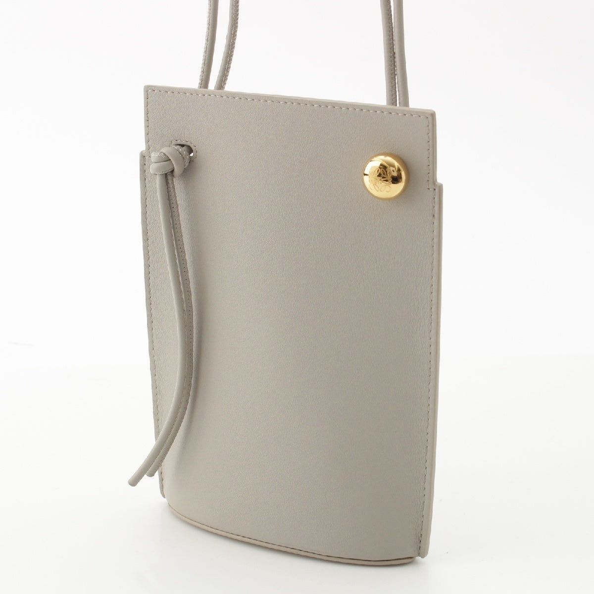 LOEWE leather Pebble Dice Pocket Shoulder Bag gray