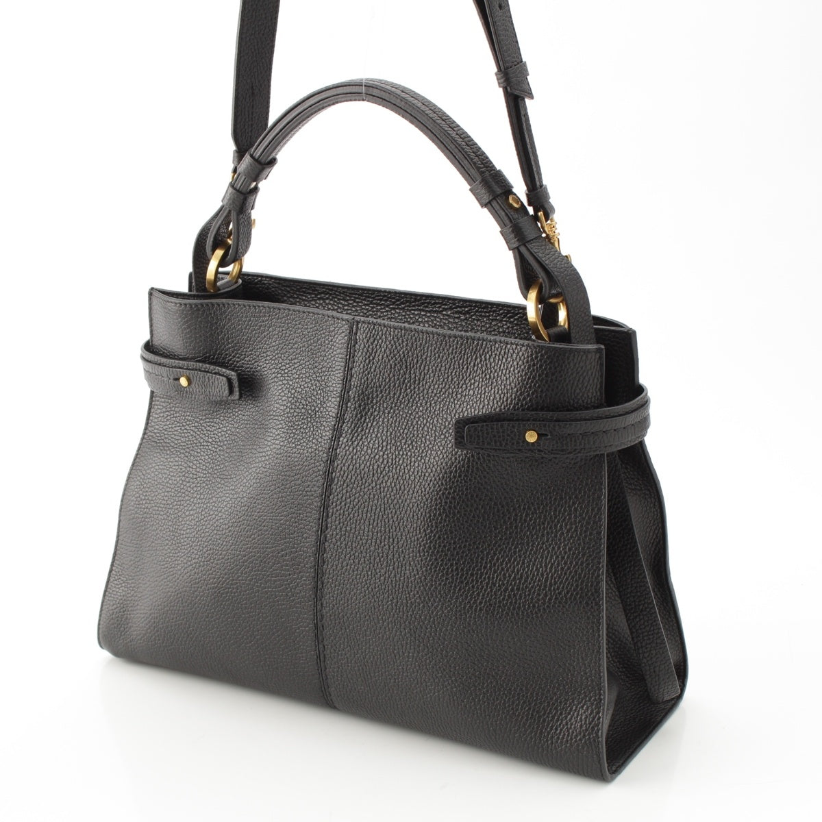 LORISTELLA BETH 2601SHEILA leather Logo 2way Handbag black