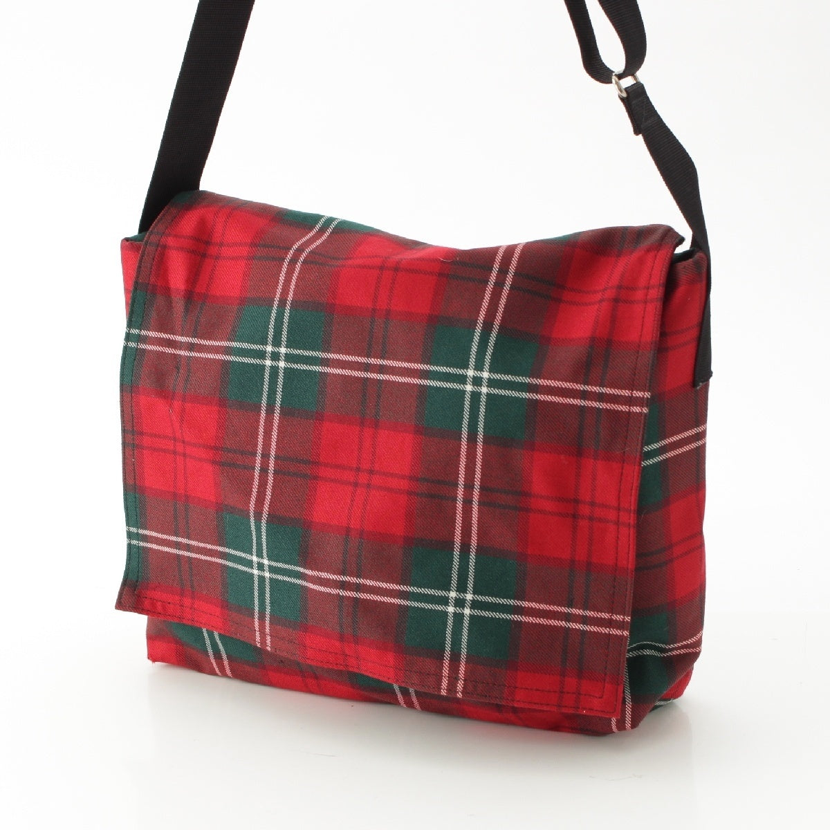 COMME des GARCONS Wool Canvas Check Pattern Messenger Shoulder Bag Cross body GQ-K202 Red