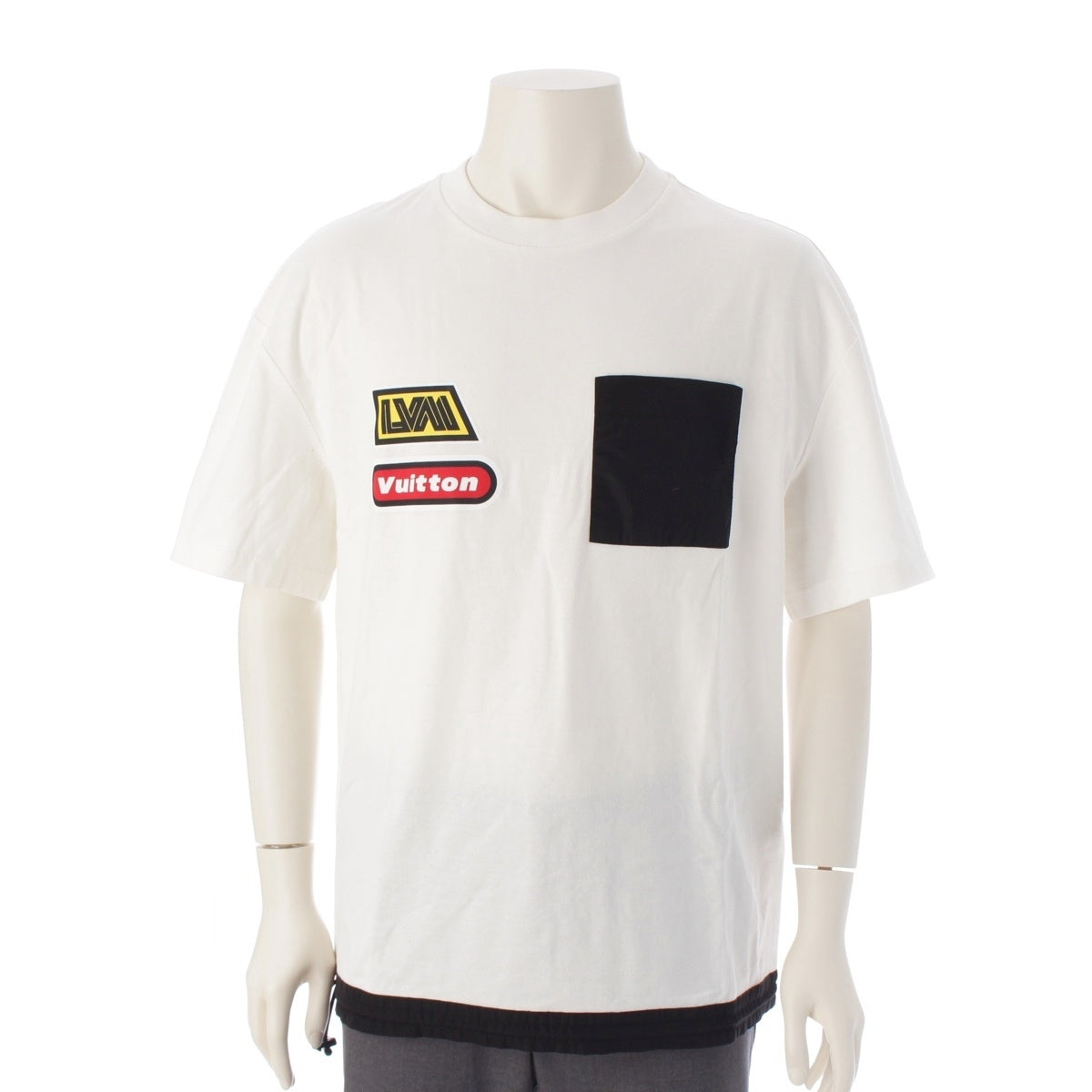LOUIS VUITTON cotton Hybrid crew neck drawcord Short sleeve T-shirt Cut RM232M NPG HPY10W white M