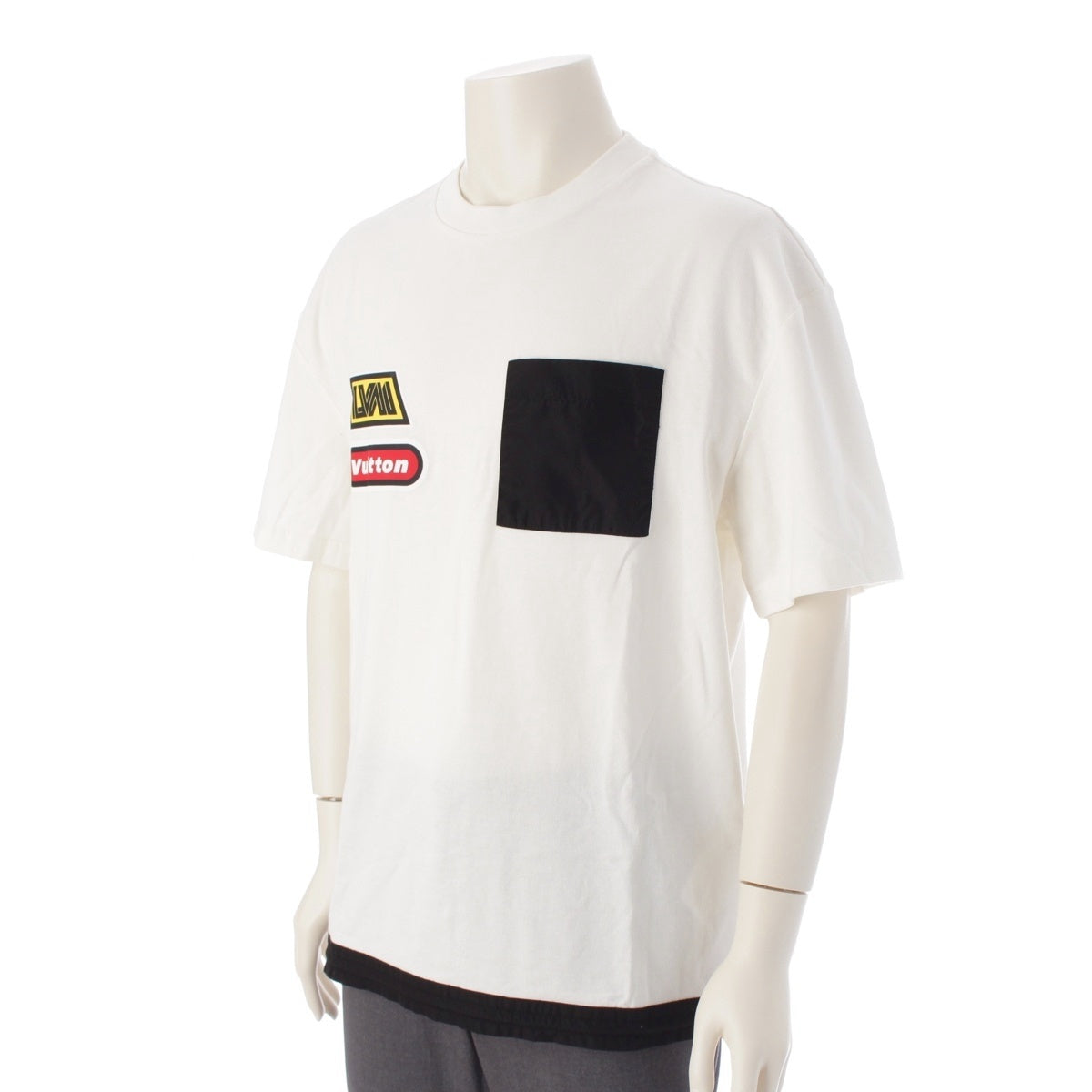 LOUIS VUITTON cotton Hybrid crew neck drawcord Short sleeve T-shirt Cut RM232M NPG HPY10W white M