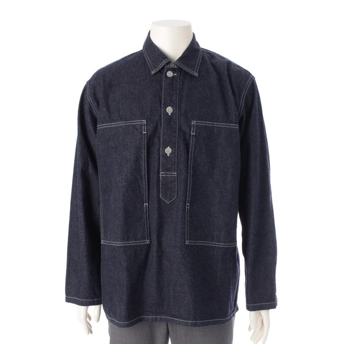 Ron Herman cotton Denim Pullover Long sleeve shirt Jacket 3720700051 Indigo M