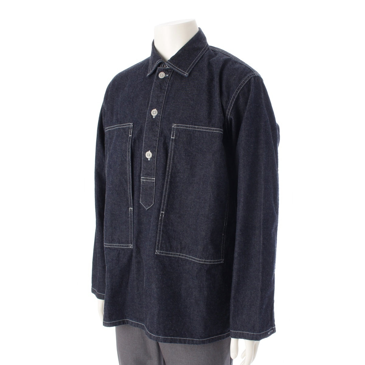 Ron Herman cotton Denim Pullover Long sleeve shirt Jacket 3720700051 Indigo M
