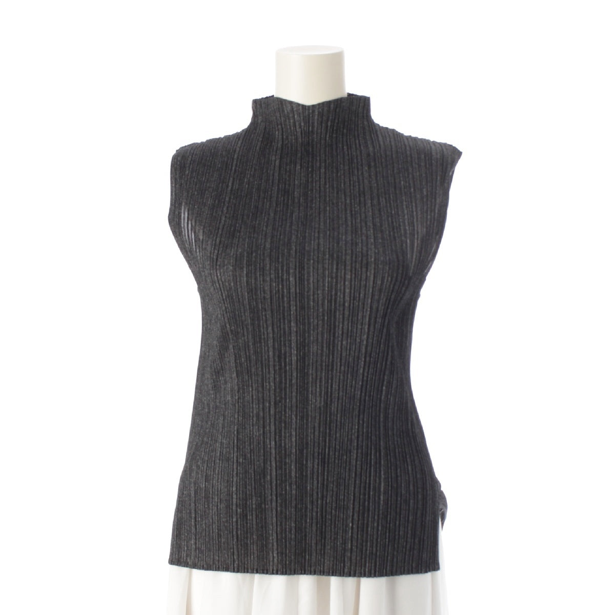 PLEATS PLEASE ISSEY  Bottleneck No Sleeve tops Cut PP43-JK631 gray 4