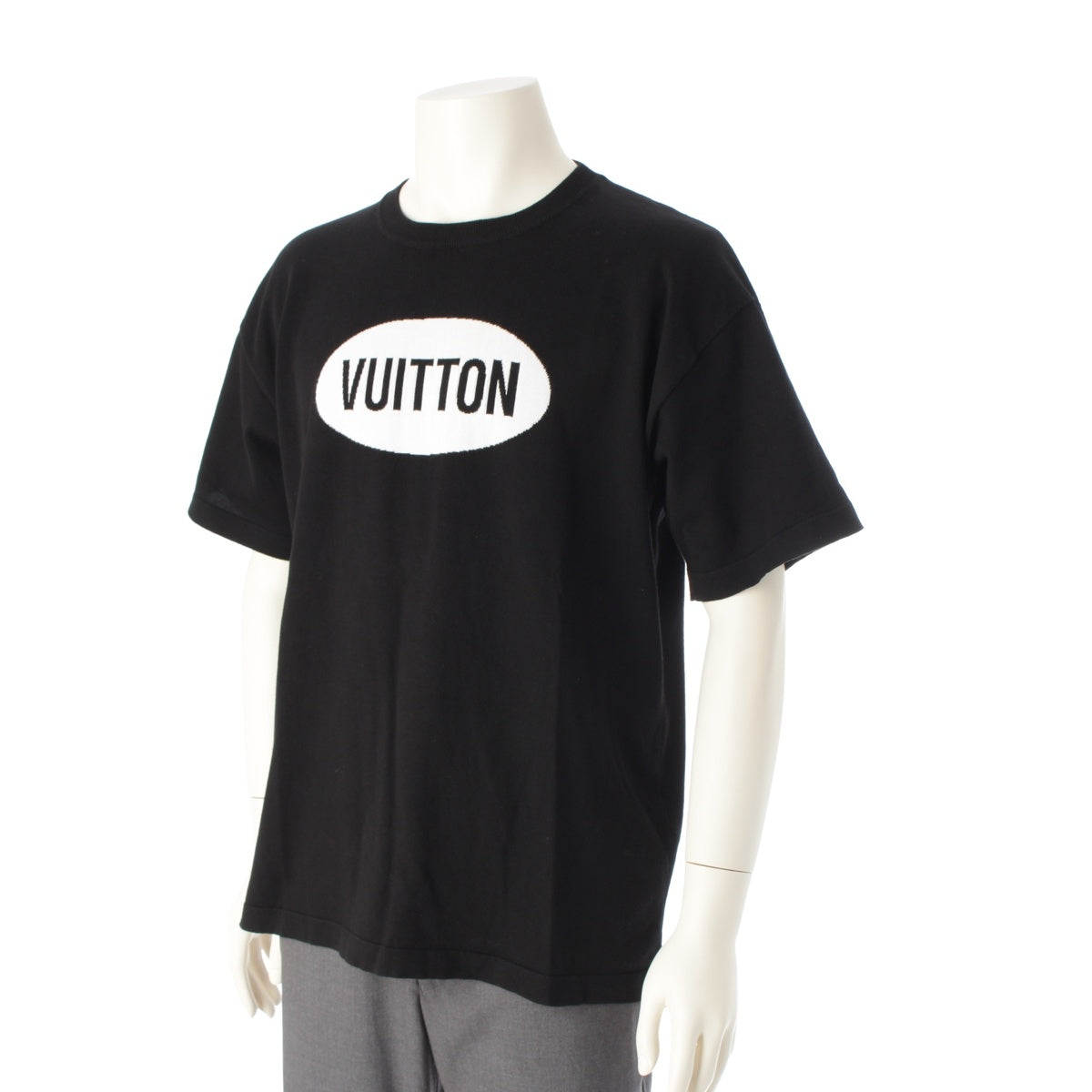 LOUIS VUITTON 22Stainless Steel AMEN BREAK cotton Intarsia jacquard crew neck short sleeve knit Tops logo HMN31W black S