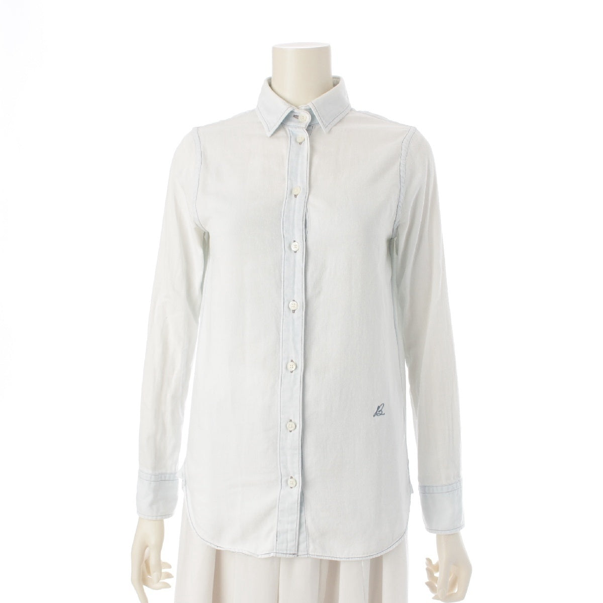 MADISON BLUE cotton denim Long sleeve shirt blouse MB157-5011 Blue Sax 0