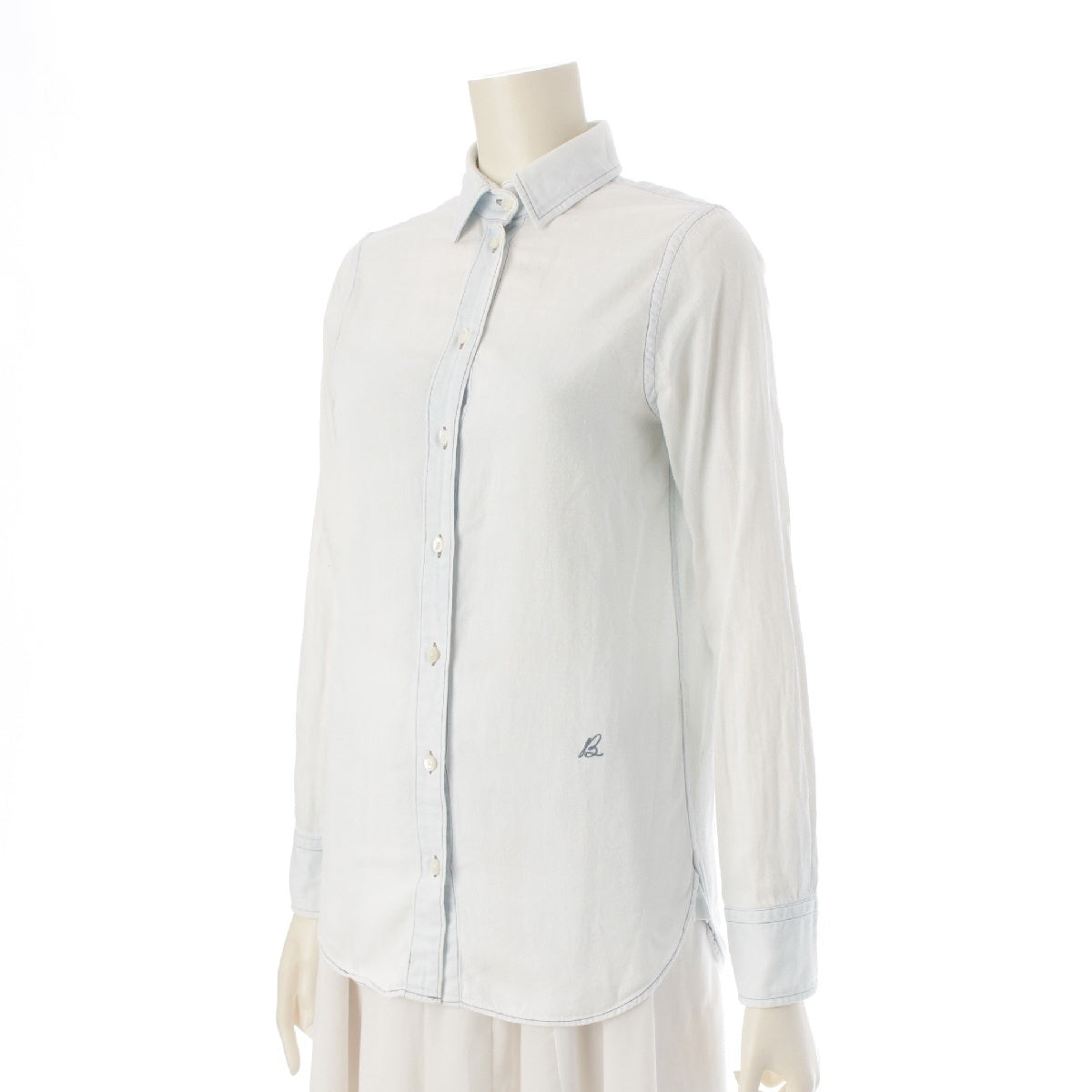 MADISON BLUE cotton denim Long sleeve shirt blouse MB157-5011 Blue Sax 0