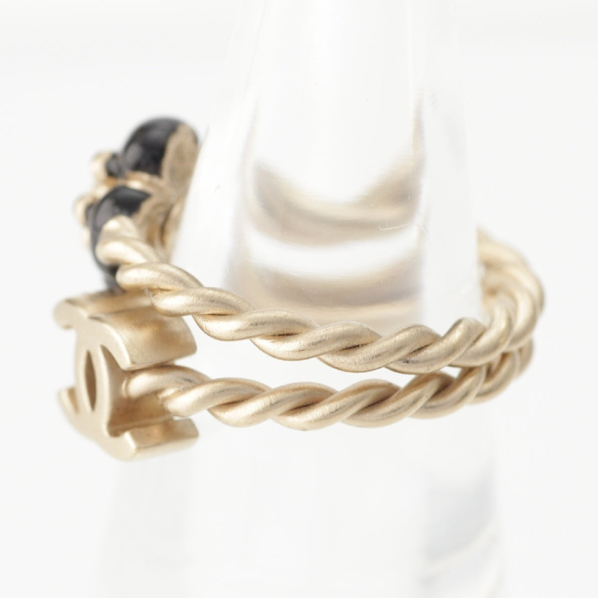 CHANEL B16V COCO Mark Camellia 2 Row Ring ring Layered Accessories gold 9