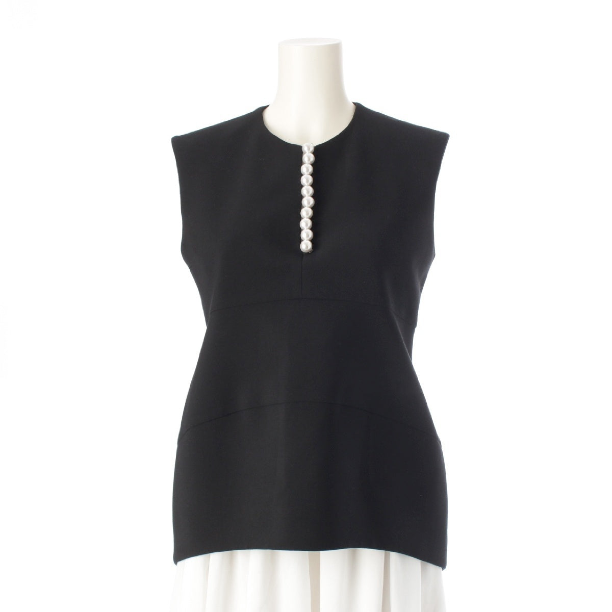 YOKO CHAN Cupra Pearl sleeveless blouse Tops cut YCB-118-092 black 38