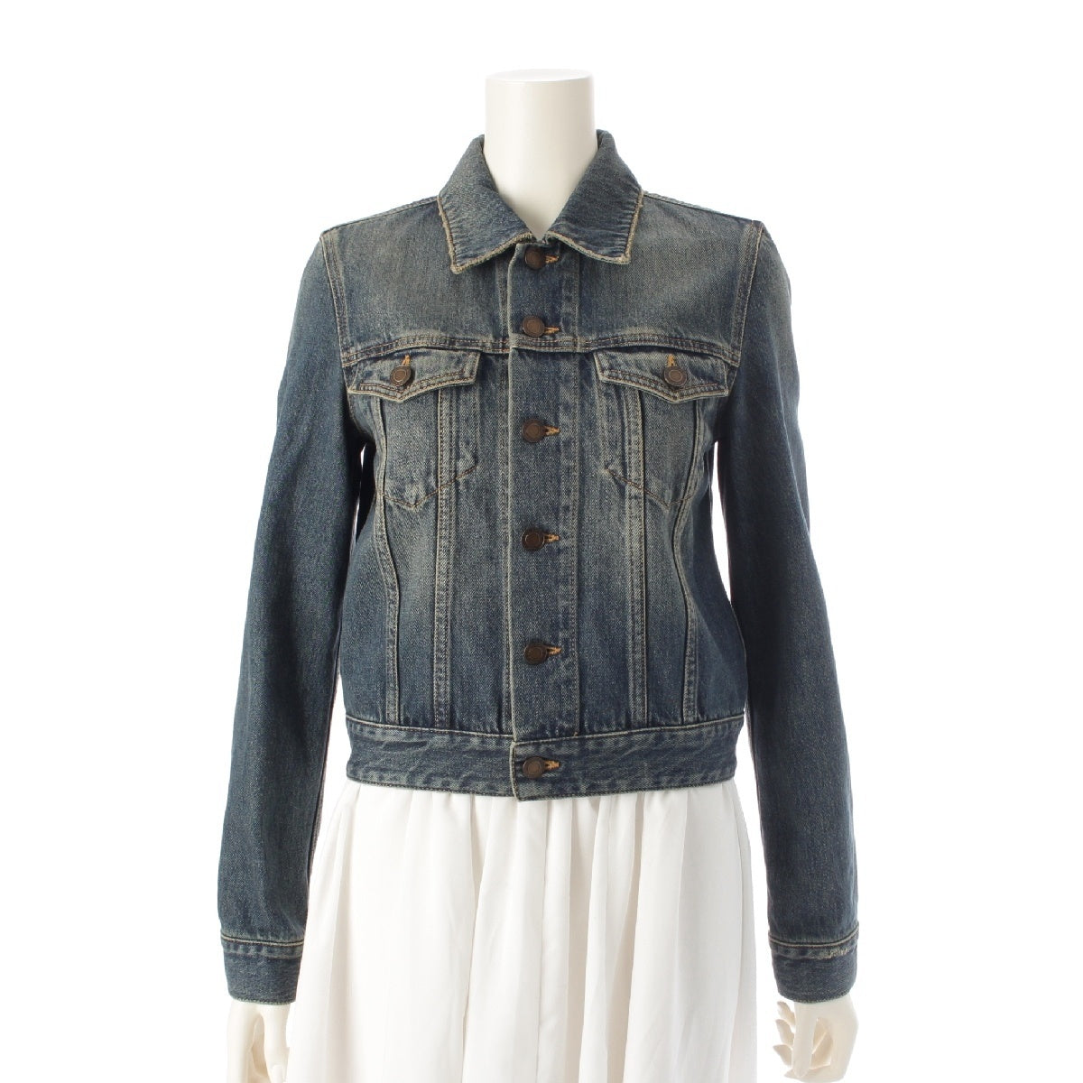 SAINT LAURENT 20 years cotton Denim Jacket outer 572367 Indigo S